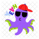 Octopus Emoji Octopus Face Sea Creature Icon