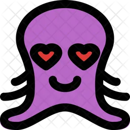 Octopus Heart Eyes Emoji Icon