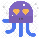 Octopus Love Heart Icon