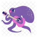 Octopus Playing A Guitar Octopus Animal Icon