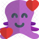 Octopus Smiling With Hearts  Icon
