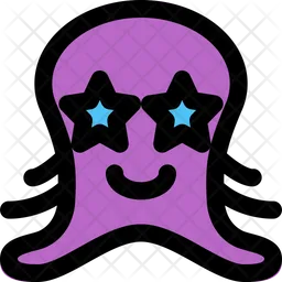 Octopus Star Struck Emoji Icon