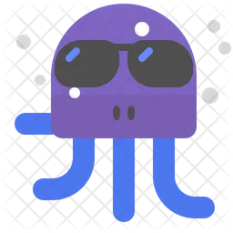 Octopus sunglasses Emoji Icon