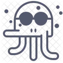 Octopus Wear Glasses Glasses Octopus Icon