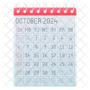 Octubre Octubre Calendario Icon