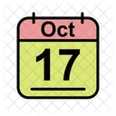 Octubre Calendario Fecha Icono