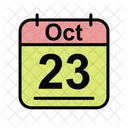 Octubre Calendario Fecha Icono