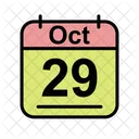 Octubre Calendario Fecha Icono