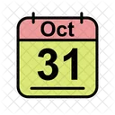 Octubre Calendario Fecha Icono