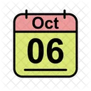 Octubre Calendario Fecha Icono