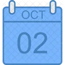 Octubre Dia Calendario Icono