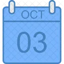 Octubre Dia Calendario Icono