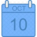 Octubre Dia Calendario Icono