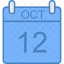 Octubre Dia Calendario Icono