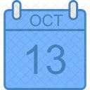 Octubre Dia Calendario Icono