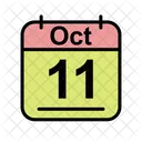 Octubre Calendario Fecha Icono