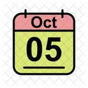 Octubre Calendario Fecha Icono