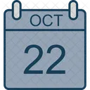 Octubre Calendario Fecha Icono