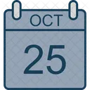 Octubre Calendario Fecha Icono