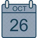 Octubre Calendario Fecha Icono