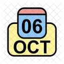 Octubre Calendario Fecha Icono