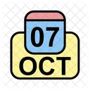 Octubre Calendario Fecha Icono