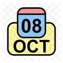 Octubre Calendario Fecha Icono