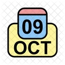 Octubre Calendario Fecha Icono