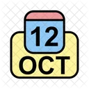 Octubre Calendario Fecha Icono