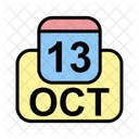 Octubre Calendario Fecha Icono