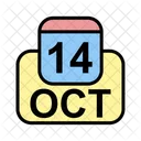 Octubre Calendario Fecha Icono