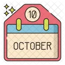 Octubre Mes Calendario Icono