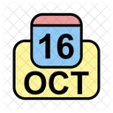 Octubre Calendario Fecha Icono