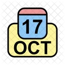 Octubre Calendario Fecha Icono