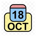 Octubre Calendario Fecha Icono