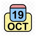 Octubre Calendario Fecha Icono