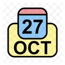 Octubre Calendario Fecha Icono