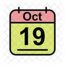 Octubre Calendario Fecha Icono