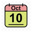 Octubre Calendario Fecha Icono