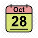 Octubre Calendario Fecha Icono