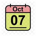 Octubre Calendario Fecha Icono