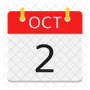 Octubre Calendario Fecha Icono