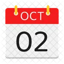 Octubre Calendario Fecha Icono