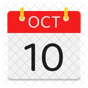 Octubre Calendario Fecha Icon