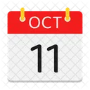 Octubre Calendario Fecha Icono