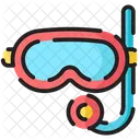 Conjunto De Icones De Verao Oculos De Protecao Snorkel Ícone