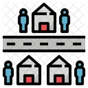 Ocupado Comunidade Aldeia Icon
