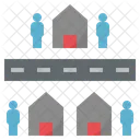 Ocupado Comunidade Aldeia Icon