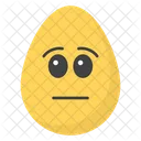 Oeuf Sans Emotion Emoji Emoticone Icône