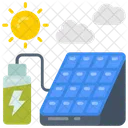 그리드 오프 태양광 발전 녹색 에너지 아이콘